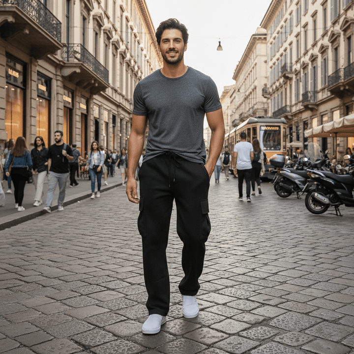 Federico - Fleece Cargo Sweatpants - Bellaro Fashion