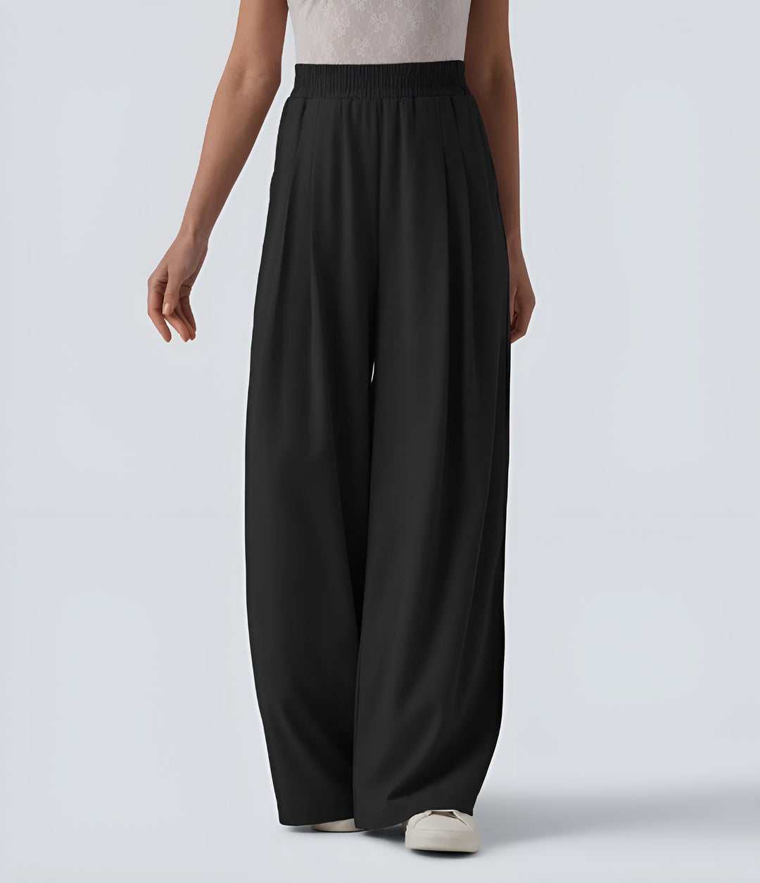 Giada – High - Waisted Chiffon Pants with Pockets - Bellaro Fashion