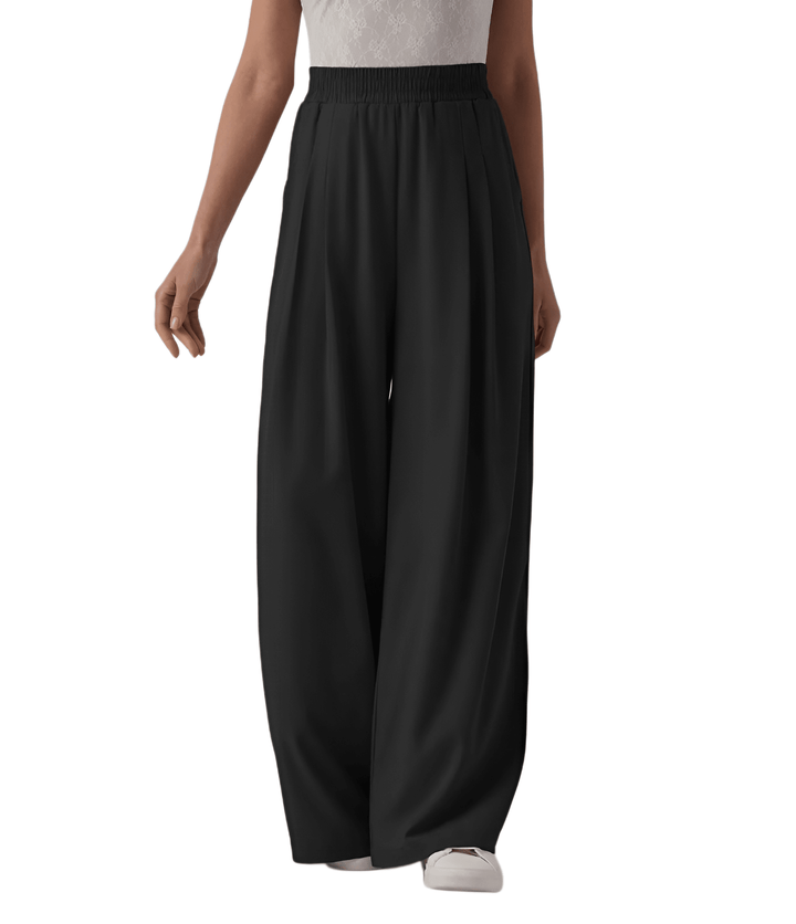 Giada – High - Waisted Chiffon Pants with Pockets - Bellaro Fashion